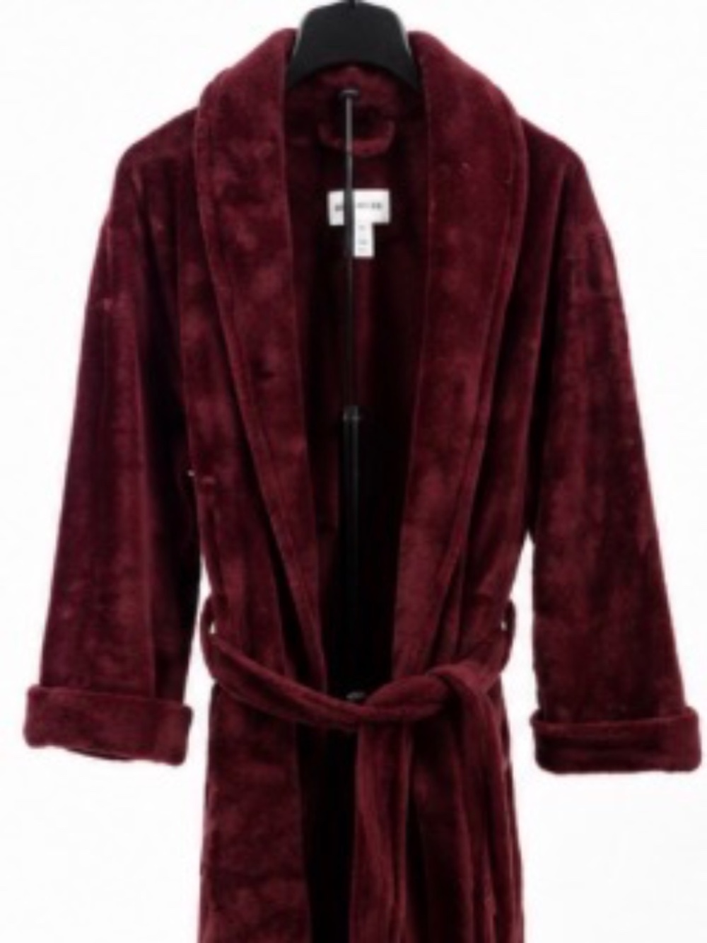 Lands' End Men's Medium Burgundy Terry Cloth Bath Robe NWOT 100% Cotton Belted